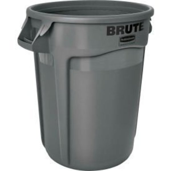 Rubbermaid Commercial Rubbermaid Brute® 2632 Trash Container w/Venting Channels, 32 Gallon - Gray FG263200GRAY